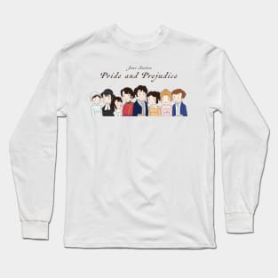 Cute Pride and Prejudice Couples Illustration Long Sleeve T-Shirt